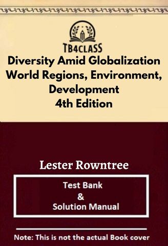 Diversity Amid Globalization World Regions, Environment, Development, Rowntree, 4/e - [Test Bank & Solutions Manual]